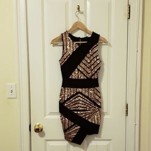 Gold sequin dress